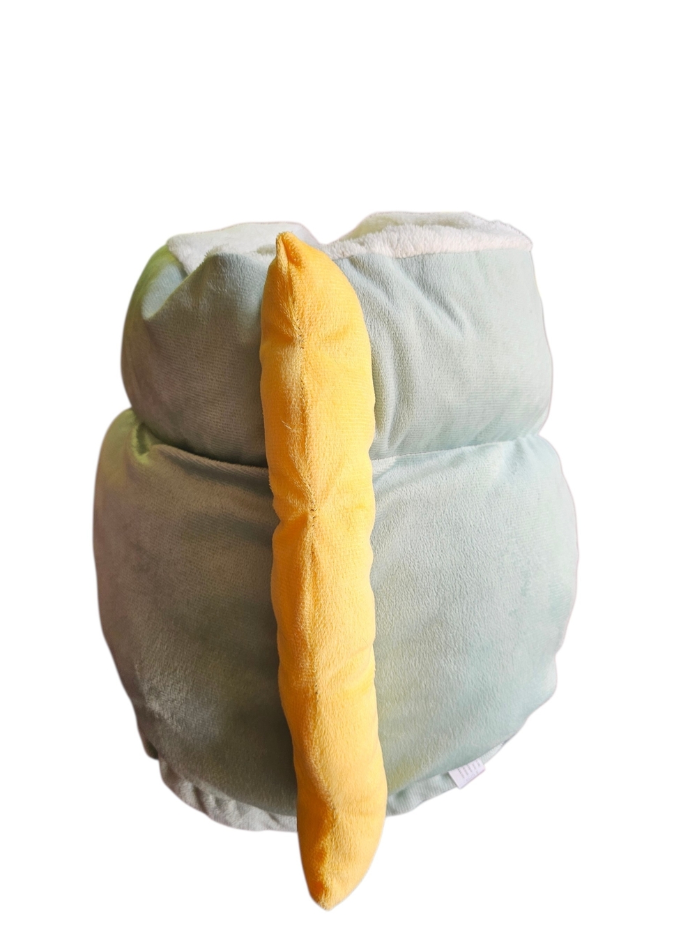 Plush Pet Cave Bed in Light Blue, Yellow & White